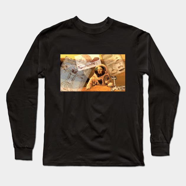 Mars exploration Leonardo da Vinci Style Long Sleeve T-Shirt by SPACE ART & NATURE SHIRTS 